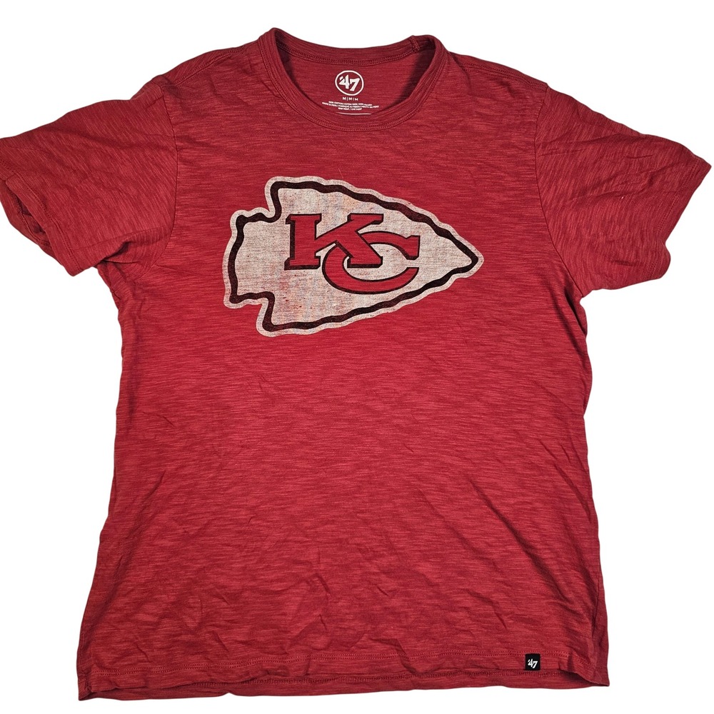 47 Brand Kansas City Chiefs T-Shirt Mens Medium Red Graphic Cotton NFL Tee